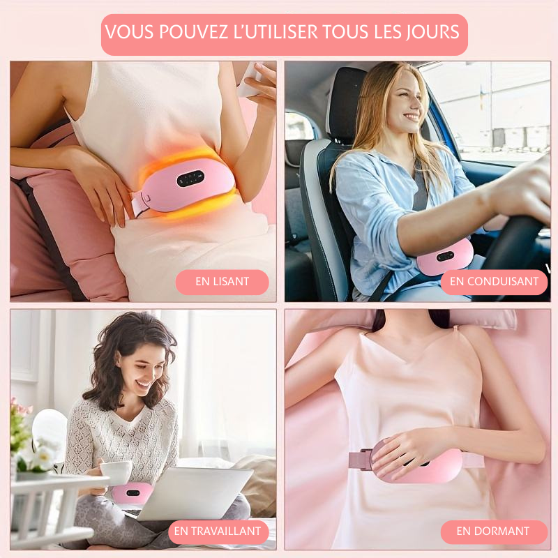 Ceinture chauffante et massante intelligente pour soulager les douleurs menstruelles .